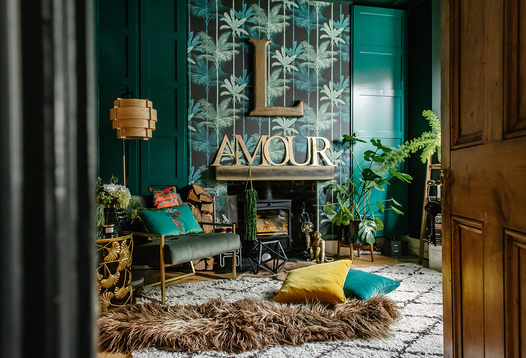gentlemans-club-interiors-dark-green-room-maximalist-eclectic-lily-sawyer-layered-home-interiors